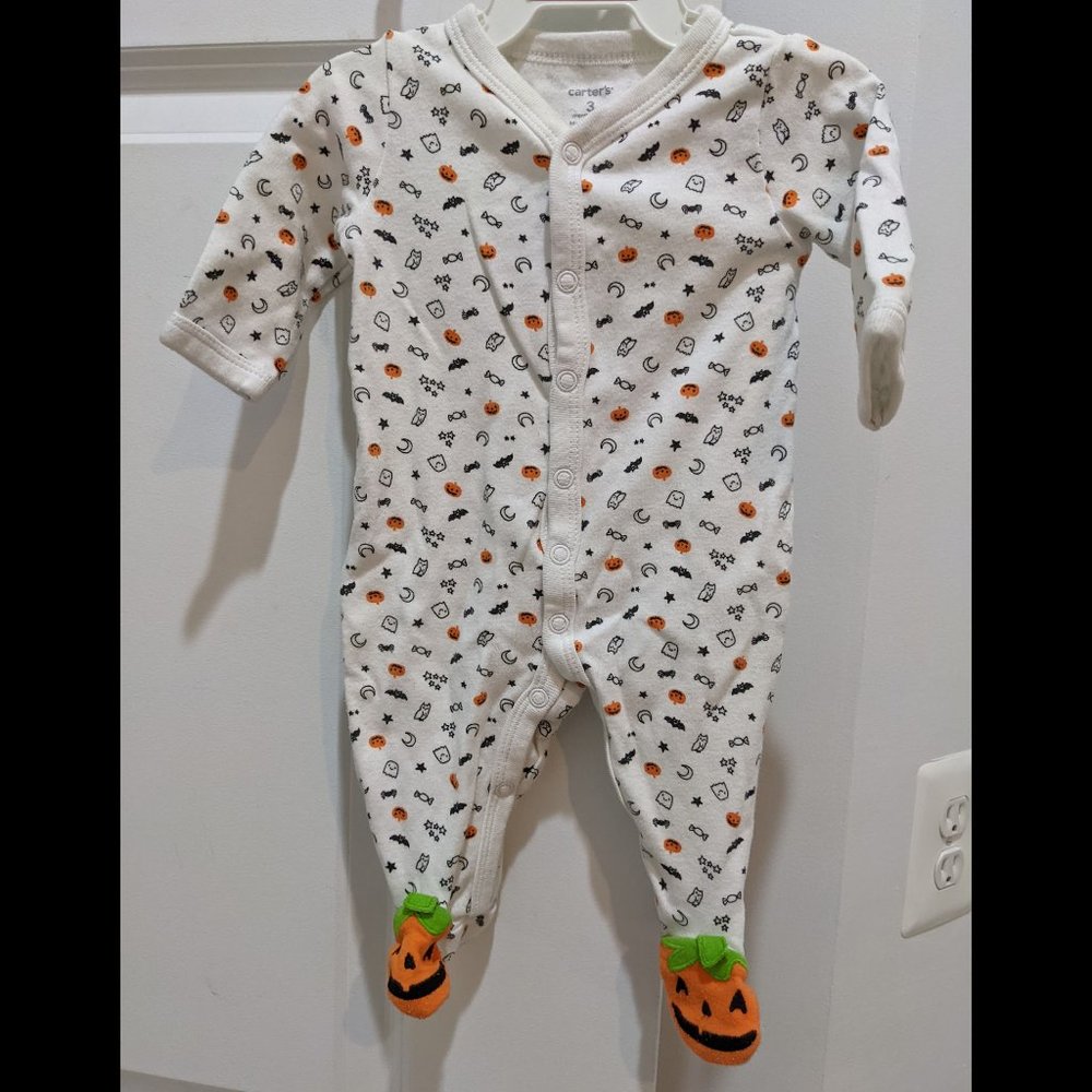2 Carter's 3 Month Onesies, Halloween & Thanksgiving